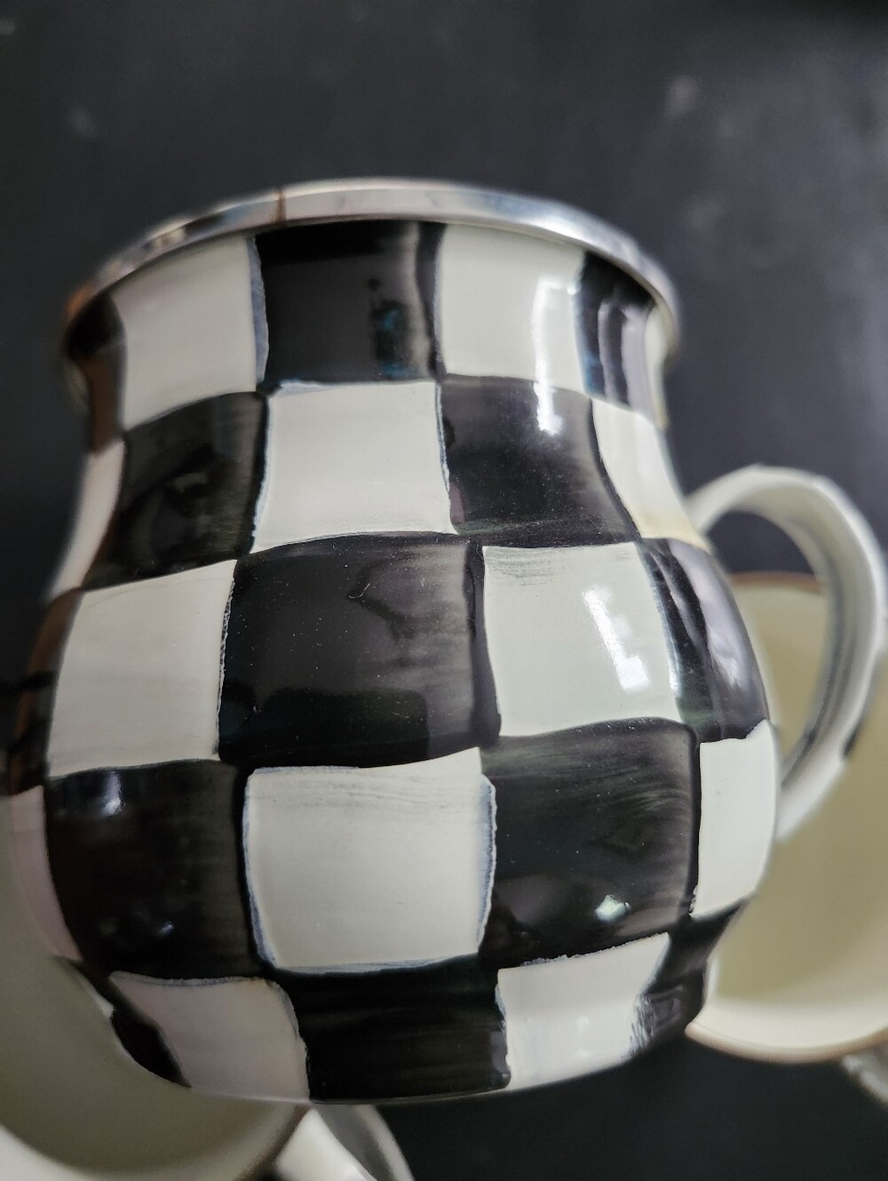 MacKenzie Childs 16oz Enamel Mugs - Set Of 4 - Picture 3 of 4